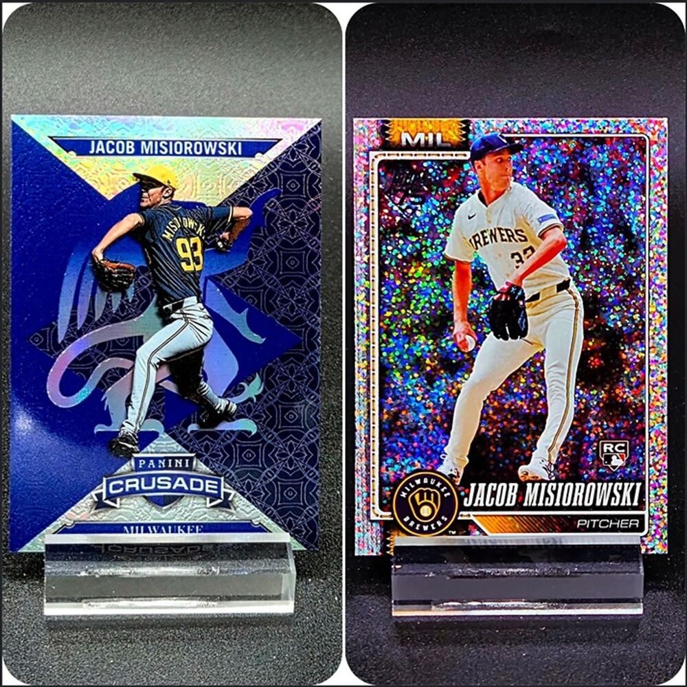 Jacob Misiorowski Crusade Sparkle Confetti Refractor RC Brewers Top Prospect